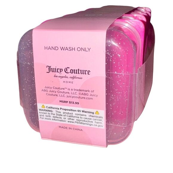 Juicy Couture Home 12 Piece Pink Glitter Snacking Container Set Food Storage 6oz - Picture 6 of 8